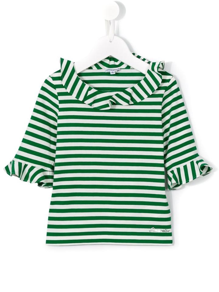 Simonetta Striped Top, Girl's, Size: 10 Yrs, Green