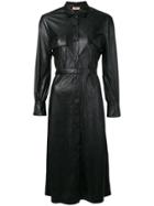 Blanca Coated Midi Shirt Dress - Black