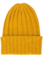 The Elder Statesman Rib Knit Beanie - Yellow