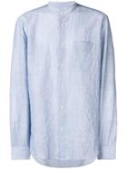 Mauro Grifoni Striped Mandarin Collar Shirt - Blue