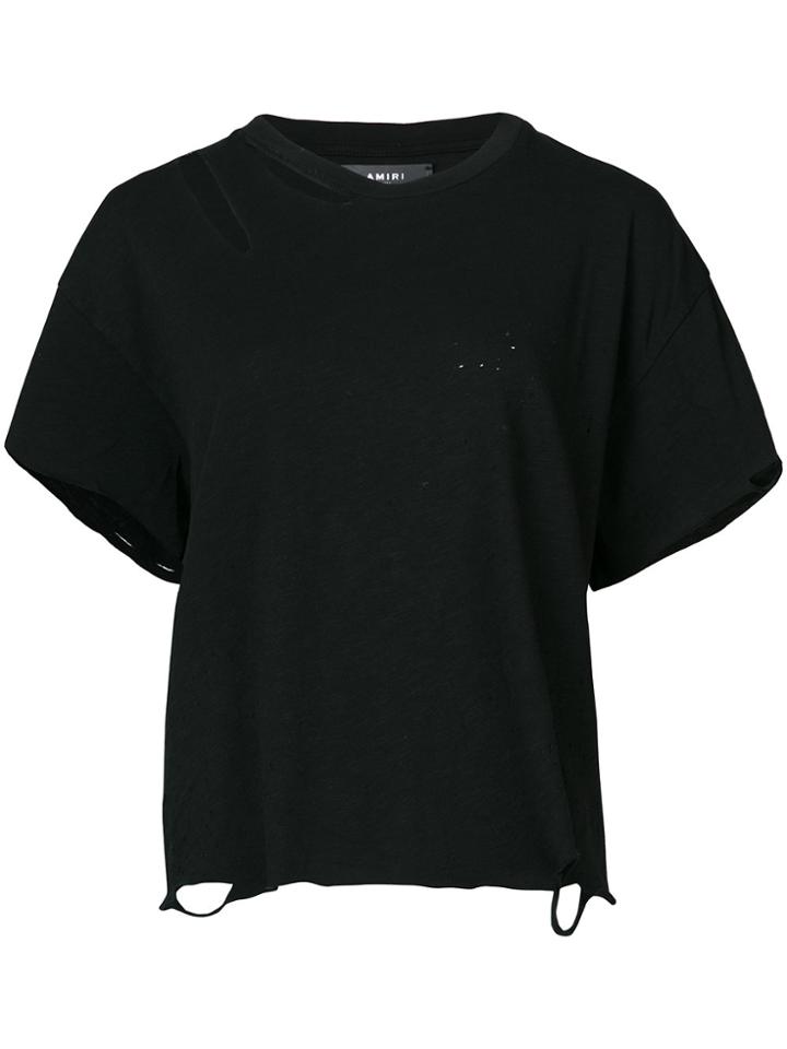 Amiri Distressed Detail T-shirt - Black