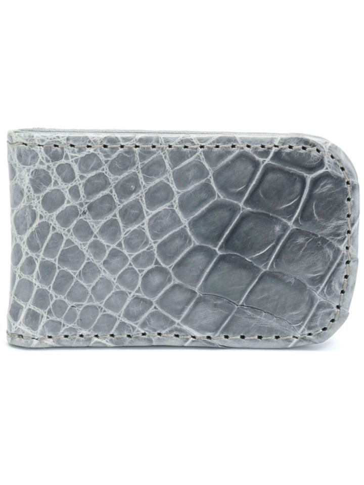 Jason Briggs Crocodile Effect Money Clip - Grey