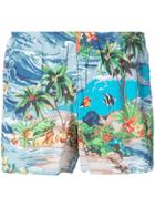 Prada Tropical Print Swim Shorts - Blue