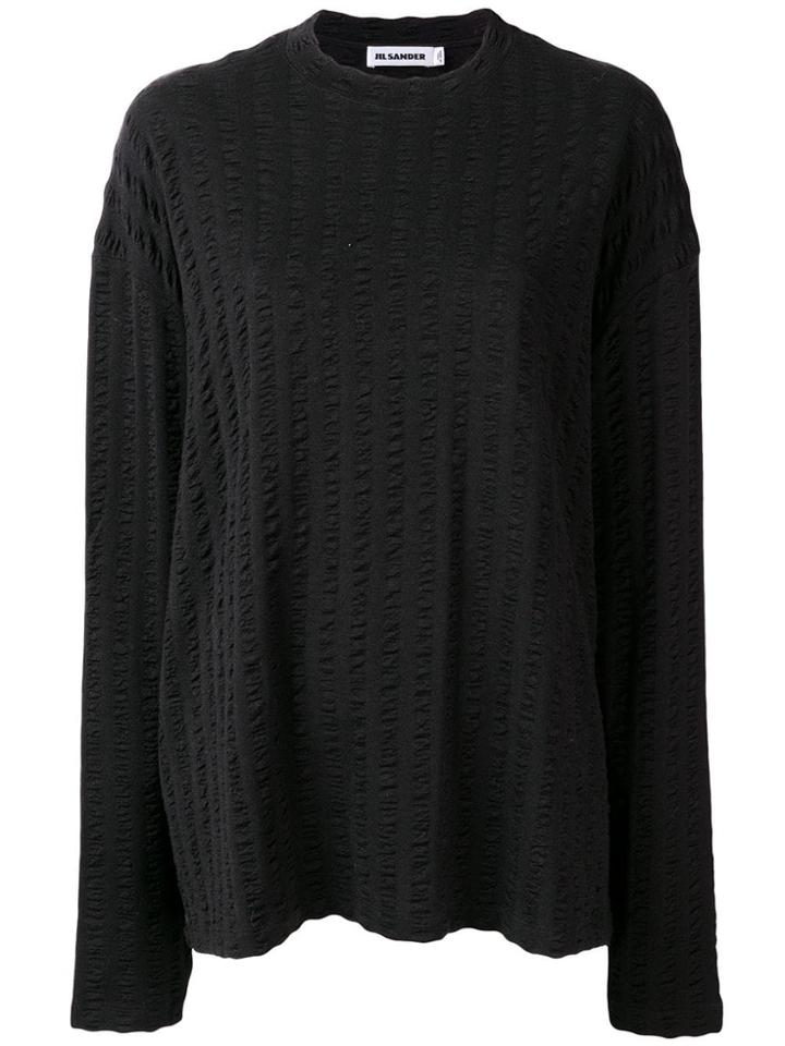 Jil Sander Shirred Trim Jumper - Black