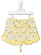 Monnalisa Frilled Floral Beach Skirt - Yellow