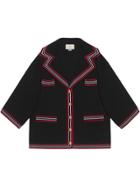 Gucci Silk Cotton Cardigan With Stripes - Black