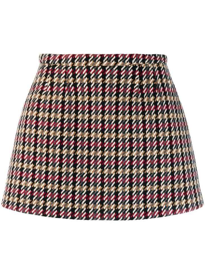 Red Valentino Redvalentino Tweed Mini Skirt - Black