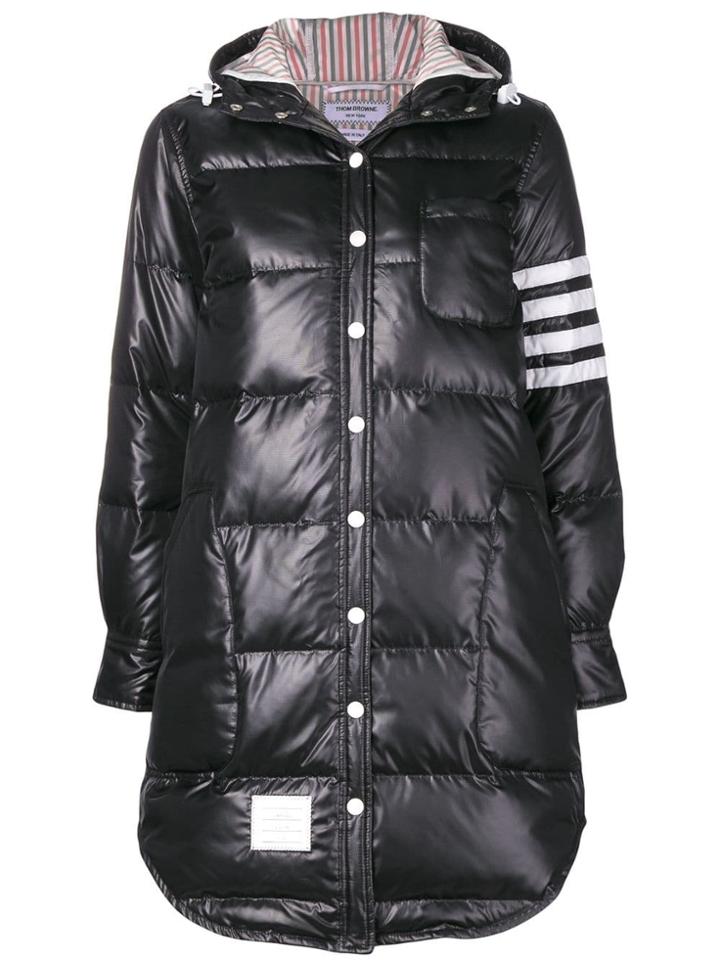 Thom Browne Hooded Down Ripstop Shirtdress - Black