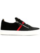 Giuseppe Zanotti Contrast Trim Side Zip Sneakers - Black