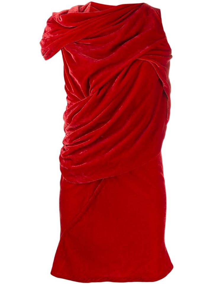 Rick Owens Knot Tunic Dress - Red