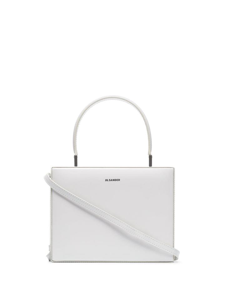 Jil Sander Top Handle Box Bag - White