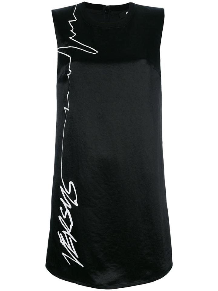 Versus Slogan T-shirt Dress - Black