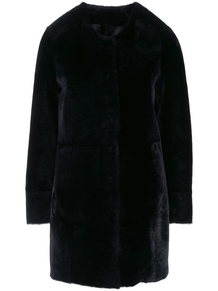 Drome Textured Button Up Coat - Blue