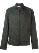 Isabel Benenato Front Zip Pocket Jacket, Men's, Size: Medium, Grey, Cotton/linen/flax/spandex/elastane