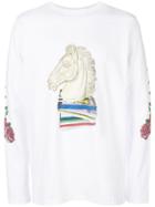 Soulland Horse Printed Long-sleeved Top - White
