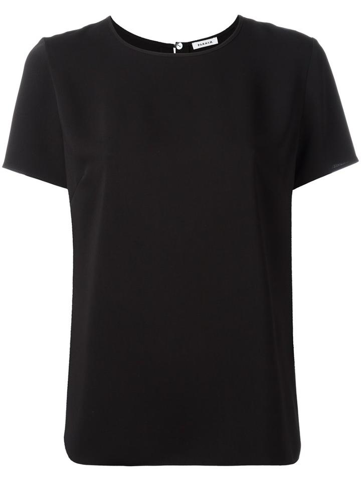 P.a.r.o.s.h. Keyhole Detail T-shirt, Size: Xs, Black, Polyester