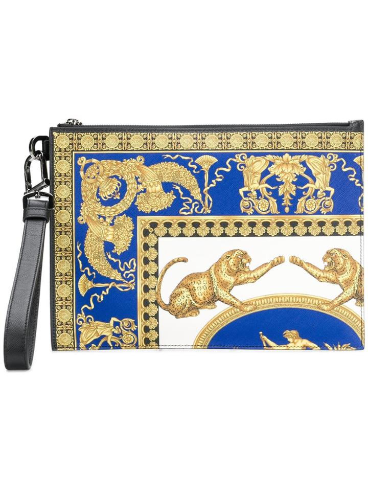 Versace Signature Pillow Talk Print Clutch Bag - Yellow & Orange