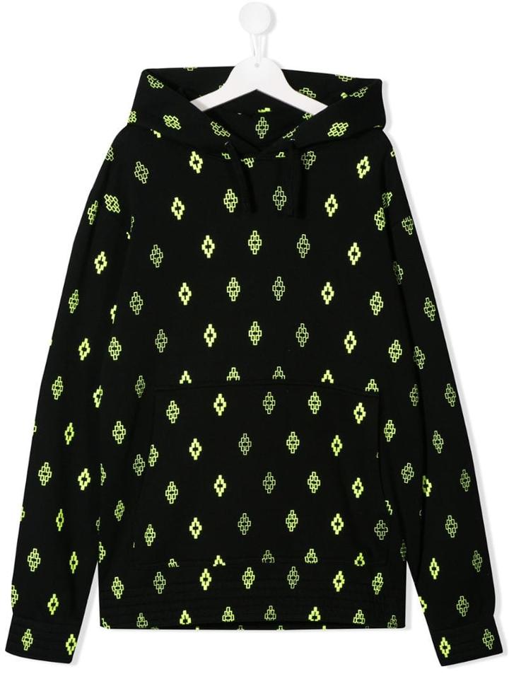 Marcelo Burlon County Of Milan Kids Logo Pattern Hoodie - Black