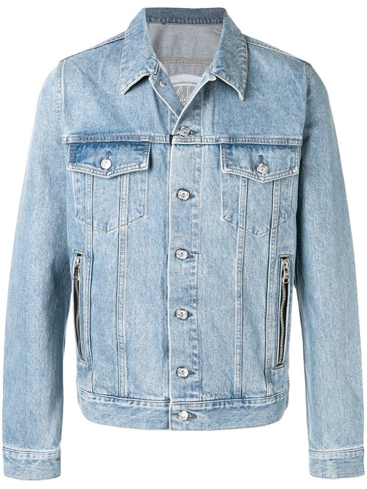 Balmain Embroidered Logo Denim Jacket - Blue
