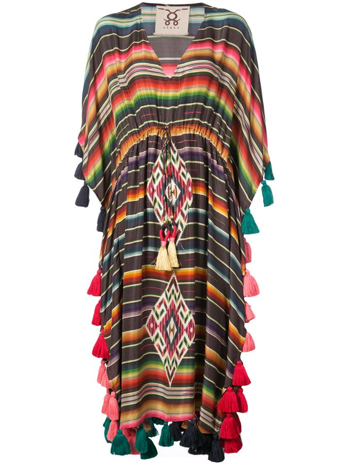 Figue Amrita Striped Tassel Kaftan - Multicolour