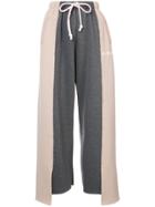 Natasha Zinko Contrast Side Panel Raw Hem Track Pants - Pink & Purple