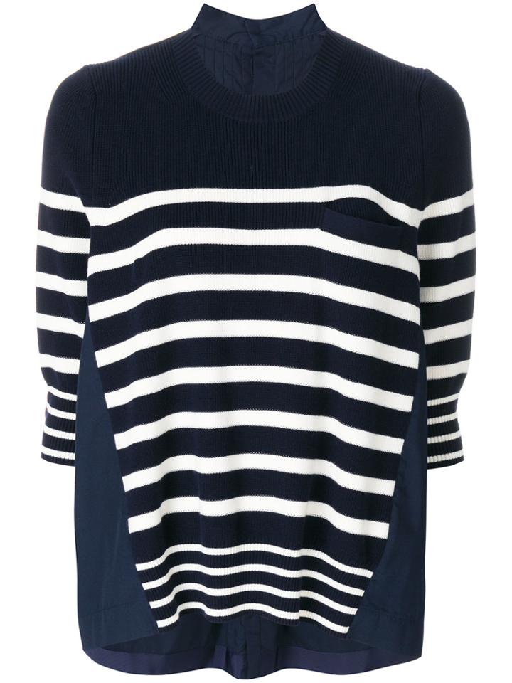 Sacai Striped Breton Sweater - Blue
