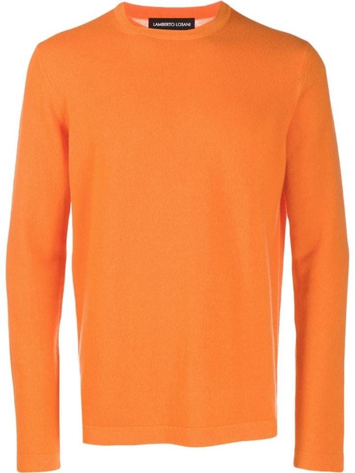 Lamberto Losani Round Neck Sweater - Orange