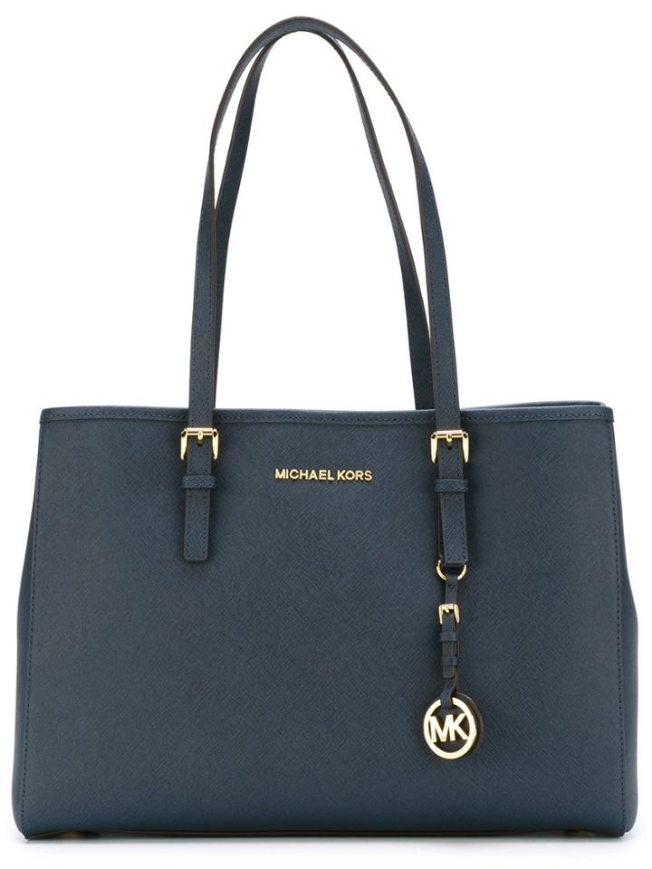 Michael Michael Kors Medium 'jet Set' Tote - Blue