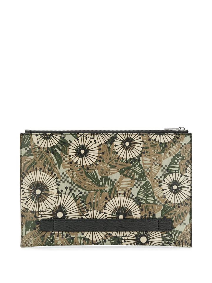 Furla Retro Print Pouch - Green