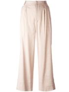 Isabel Marant - Flared Tailored Trousers - Women - Silk/cotton/linen/flax/viscose - 38, Nude/neutrals, Silk/cotton/linen/flax/viscose