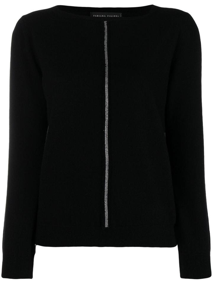 Fabiana Filippi Cashmere Bead Embellished Sweater - Black