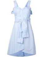 Derek Lam 10 Crosby Front Knot Dress, Women's, Size: 0, Blue, Cotton