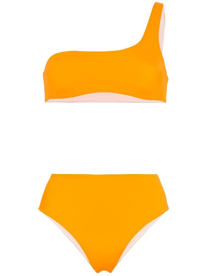 Solid & Striped Isabel One Shoulder Bikini - Orange