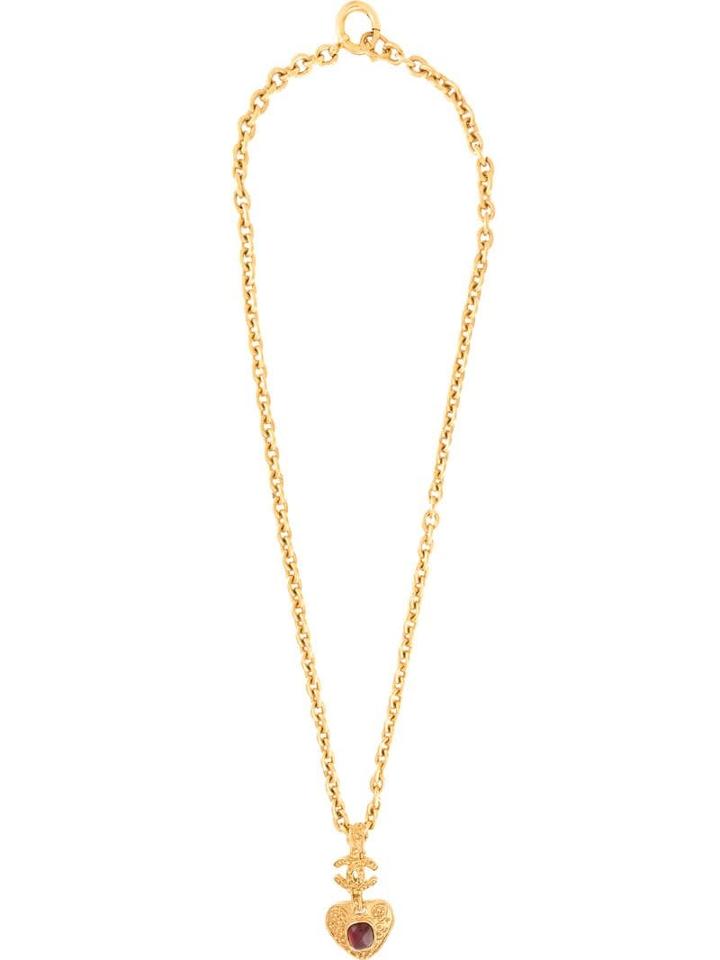 Chanel Pre-owned Stone Triangle Necklace - Gold