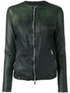 Giorgio Brato Zipped Biker Jacket, Women's, Size: 40, Green, Leather