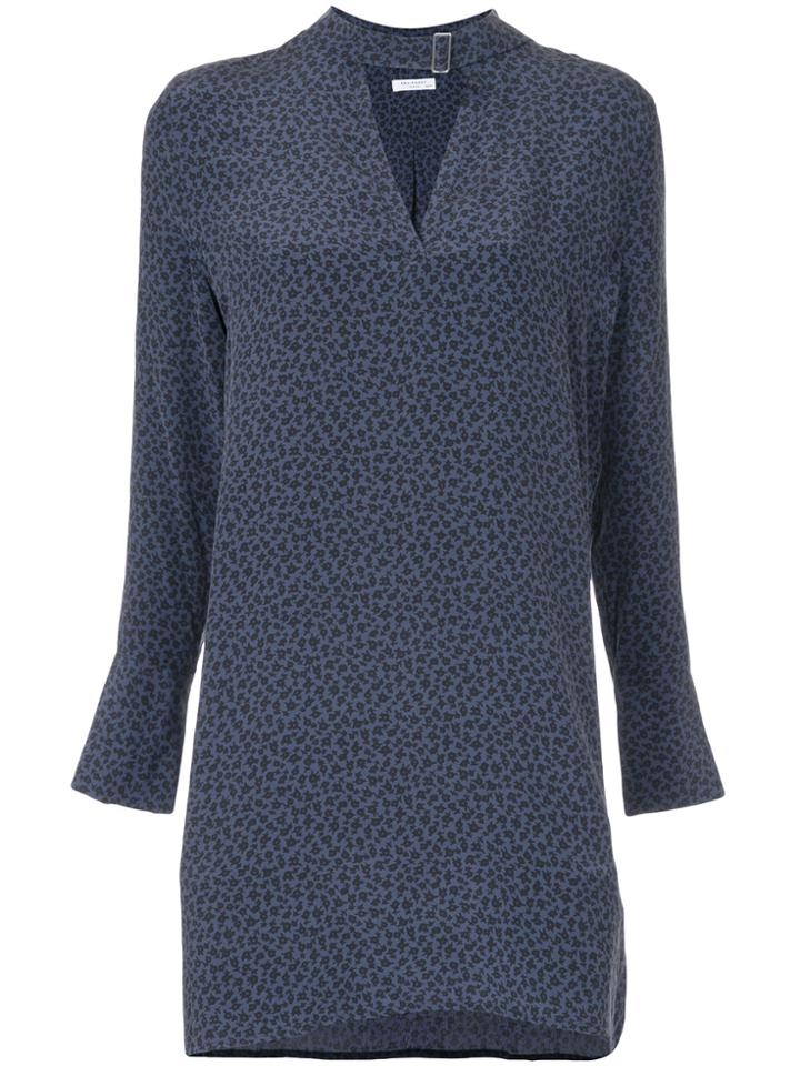 Equipment Floral Keyhole Dress - Blue