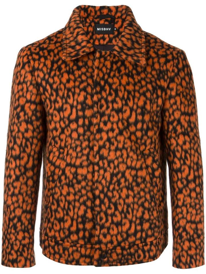 Misbhv Short Leopard Print Jacket, Men's, Size: Small, Yellow/orange, Polyacrylic/polyester/cotton/acetate
