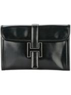 Hermès Vintage Jige H Logos Clutch Bag - Black