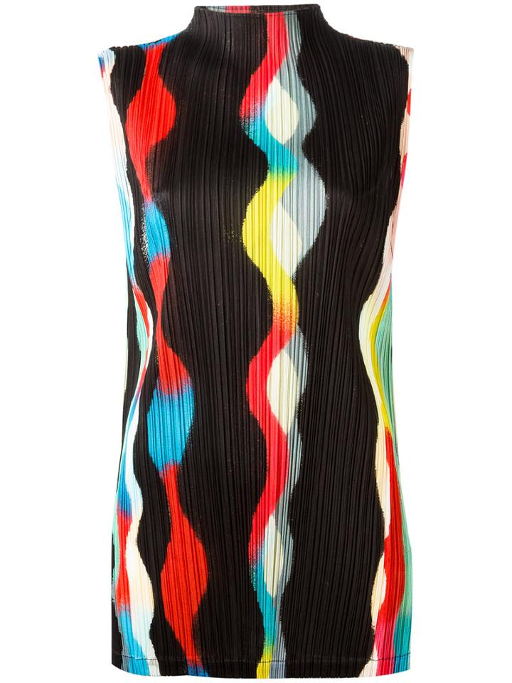 Pleats Please By Issey Miyake High Neck Pleated Tank, Women's, Size: 3, Polyester