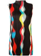 Pleats Please By Issey Miyake High Neck Pleated Tank, Women's, Size: 3, Polyester