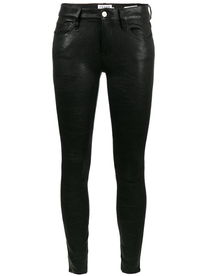Frame Denim Skinny Lambskin Trousers - Black