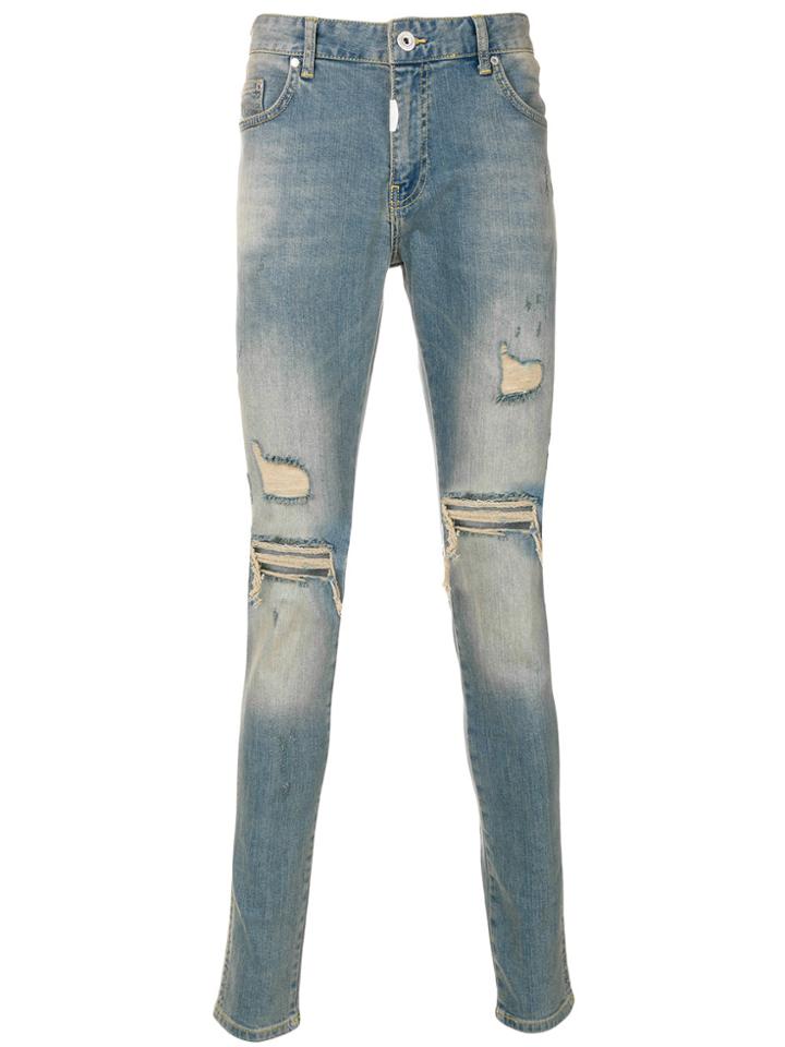 Represent Distressed Skinny Jeans - Blue