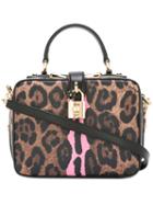 Dolce & Gabbana Leopard Padlock Shoulder Bag, Women's, Black, Leather