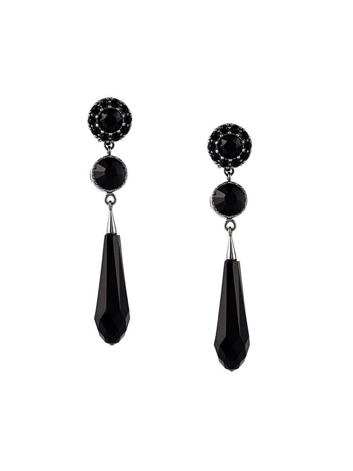 Givenchy Tear Drop Earrings, Women's, Black, Glass/brass