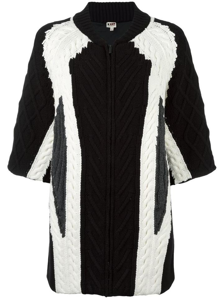 I'm Isola Marras Contrast Short Sleeve Cardigan, Women's, Size: Medium, White, Acrylic/polyamide/polyester/virgin Wool