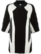 I'm Isola Marras Contrast Short Sleeve Cardigan, Women's, Size: Medium, White, Acrylic/polyamide/polyester/virgin Wool