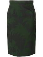 Vivienne Westwood Leaf Print Pencil Skirt - Grey