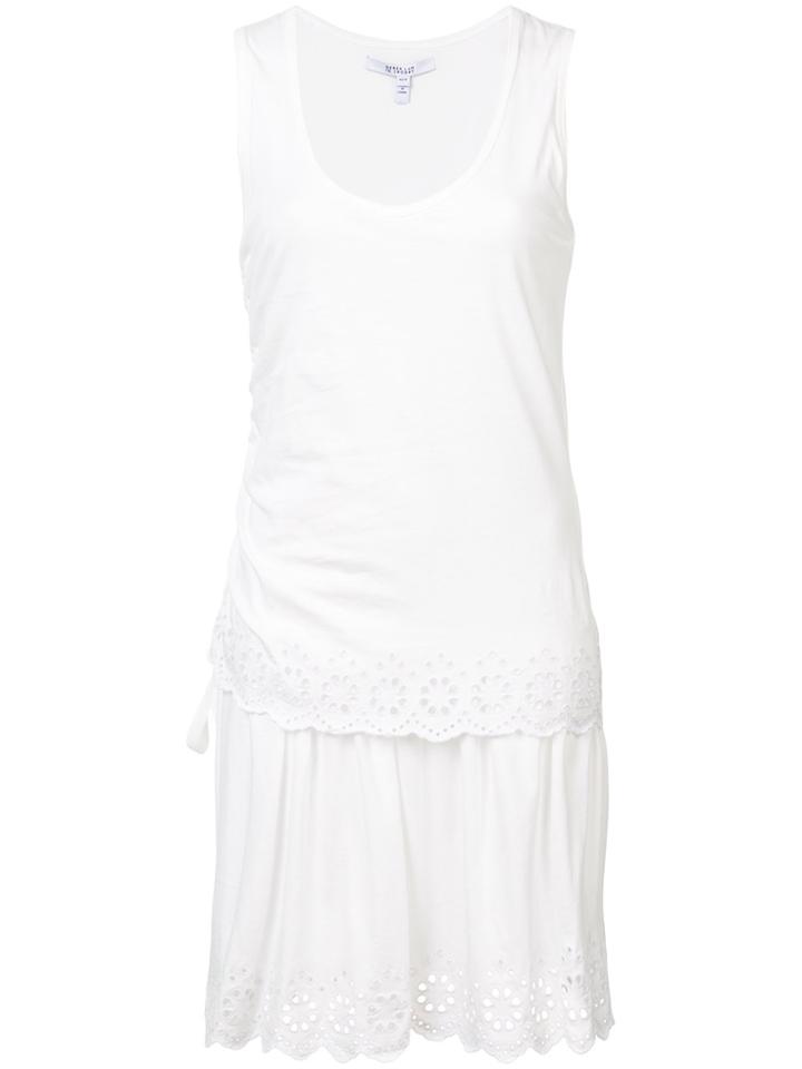 Derek Lam 10 Crosby Sleeveless Tiered Dress With Scallop Hem - White