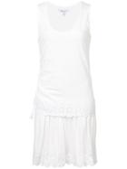 Derek Lam 10 Crosby Sleeveless Tiered Dress With Scallop Hem - White