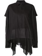 Maison Margiela Layered Oversized Shirt, Women's, Size: 42, Black, Cotton